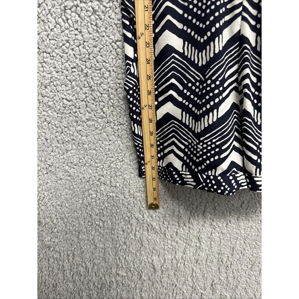 J Crew Navy & White Silky Chevron Romper Elastic Waist Womens Sz 0